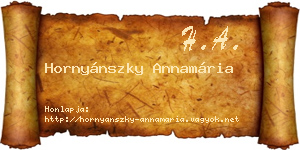 Hornyánszky Annamária névjegykártya