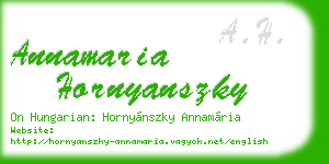 annamaria hornyanszky business card