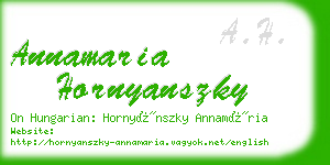 annamaria hornyanszky business card
